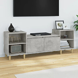 vidaXL Meuble TV Gris béton 160x35x55 cm Bois d'ingénierie