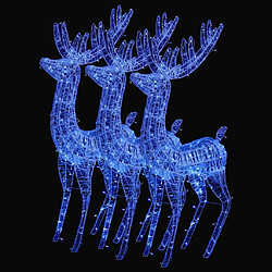 vidaXL Rennes de Noël XXL Acrylique 250 LED 3 pcs 180 cm Bleu