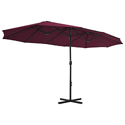 Avis vidaXL Parasol d'extérieur avec mât en aluminium rouge bordeaux