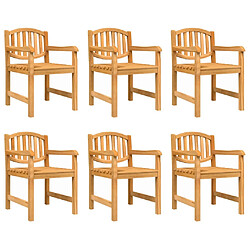 vidaXL Chaises de jardin lot de 6 58x59x88 cm bois massif de teck