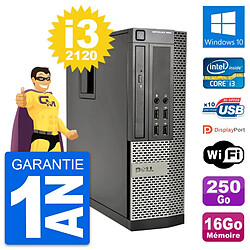 PC Dell OptiPlex 990 SFF Intel i3-2120 RAM 16Go Disque Dur 250Go Windows 10 Wifi - Occasion