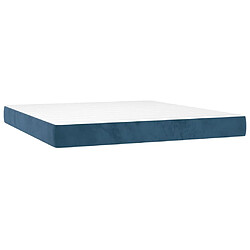 Maison Chic Lit Adulte - Lit simple Lit à sommier tapissier et matelas moelleux - Meuble de Chambre - Bleu foncé 180x200cm Velours -MN91882 pas cher