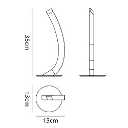 Luminaire Center Lampe de Table On Left 5W LED 3000K, 500lm, chrome poli/acrylique givré