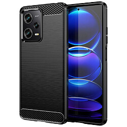 Htdmobiles Coque pour Xiaomi Poco X5 Pro 5G / Redmi Note 12 Pro 5G - housse etui silicone gel carbone + film ecran - NOIR