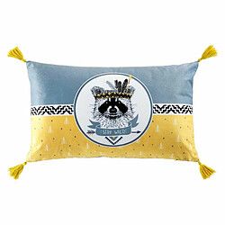 Paris Prix Coussin Déco Imprimé Filou 30x50cm Gris & Jaune