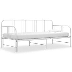 vidaXL Cadre de canapé-lit extensible sans matelas blanc 90x200 cm