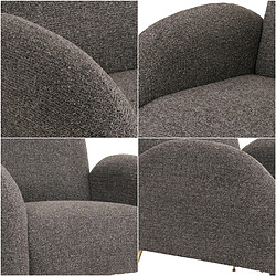 Avis Mendler Fauteuil lounge HWC-N69, fauteuil cocktail, rétro Nosagfederung tissu/textile chenille certifié MVG ~ gris foncé