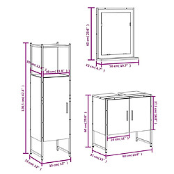 vidaXL Ensemble d'armoires de salle de bain 3 pcs sonoma gris pas cher