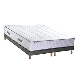 Idliterie Ensemble Matelas Ressort 7 zones + Mémoire de forme + Sommier BELLAGIO 2 Fabriqué en France