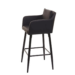 Avis Mendler 2x Tabouret de bar HWC-H93, tabouret de comptoir, repose-pieds métal ~ similicuir noir