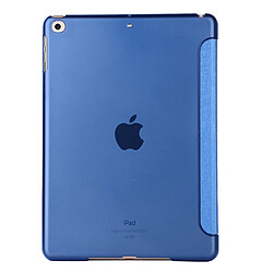 Acheter Etui en PU soie avec support tri-pliure bleu foncé pour votre Apple iPad 10.2 (2019)