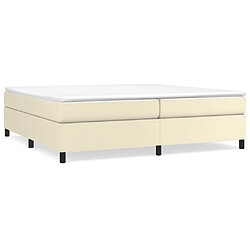 vidaXL Sommier à lattes de lit avec matelas Crème 200x200cm Similicuir