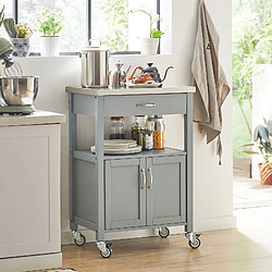 SoBuy FKW22-HG Desserte de Cuisine Roulante, Meuble de Rangement à roulettes Plateau en Acier INOX