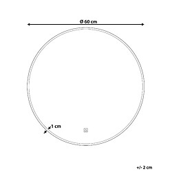 Avis Beliani Miroir LED CALLAC Argenté