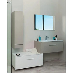 Aqua+ Ondée - Colonne salle de bain taupe à suspendre Haut. 120cm livré monté - TERRY