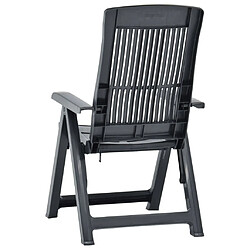 Acheter Maison Chic Lot de 2 Chaises inclinables de jardin - Fauteuil d'extérieur Plastique Anthracite -MN15891