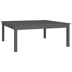 vidaXL Table basse Gris 100x100x40 cm Bois massif de pin