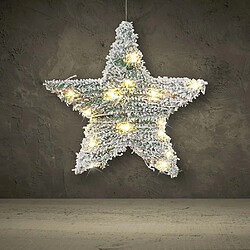 Avis Étoile rougeoyante décoration de Noël enneigée coiffe éclairage de Noël 20 LED 30 cm