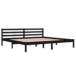 Avis Maison Chic Lit adulte - Lit simple Cadre de lit,Structure du lit Contemporain Bois massif de pin 200x200 cm Noir -MN89118