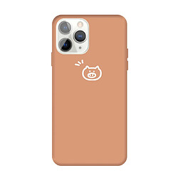 Wewoo Coque Pour iPhone 11 Pro Petit Cochon Motif Coloré Givré TPU Téléphone Housse de Protection Corail Orange