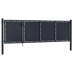 vidaXL Portail de jardin Acier 350 x 75 cm Anthracite