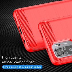 Coque en TPU antichoc, texture en fibre de carbone rouge pour votre Xiaomi Redmi Note 10 4G/Note 10S