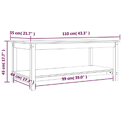 vidaXL Table basse Gris 110x55x45 cm Bois massif de pin pas cher