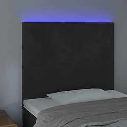 Avis Maison Chic Tête de lit scandinave à LED,meuble de chambre Noir 80x5x118/128 cm Velours -MN57753