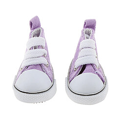 Paire De Haut En Dentelle Haute Chaussures De Toile Pour 1/6 Poupées Bjd Accessoires Violet