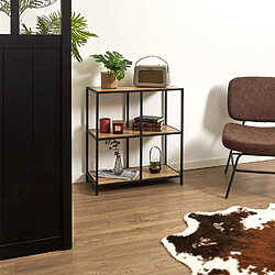 The Home Deco Factory Etagère 4 cases Kalo en bois et métal - Marron et noir pas cher