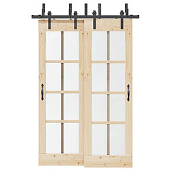 vidaXL Kit de quincaillerie de porte coulissante 152,5 cm acier noir