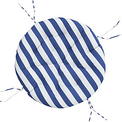 vidaXL Coussin rond rayure bleue/blanche Ø 100 x11 cm tissu oxford