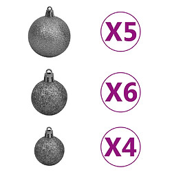 Acheter vidaXL Arbre de Noël artificiel pré-éclairé et boules vert 120 cm PVC