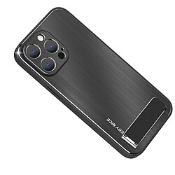 Coque en TPU + alliage d'aluminium anti-chute avec béquille pour votre iPhone 14 Pro Max - noir