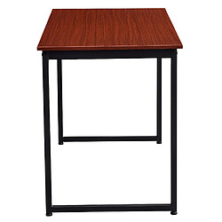 Decoshop26 Bureau table d'ordinateur style industriel en MDF teck et métal noir BUR10518