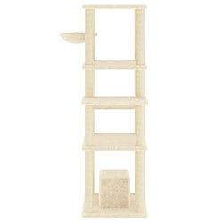 Avis Helloshop26 Arbre à chat meuble tour grimper jouet grattage grattoir escalade plateforme avec griffoirs en sisal 154 cm crème 02_0022488