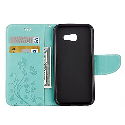 Acheter Wewoo Housse Étui vert pour Samsung Galaxy A3 2017 / A320 Papillons Amour Fleurs Gaufrage Horizontal Flip en cuir avec support & Slots de cartes Portefeuille & Longe