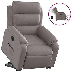 vidaXL Fauteuil inclinable électrique taupe tissu