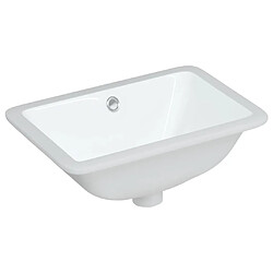 vidaXL Évier de salle de bain blanc rectangulaire céramique