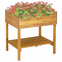 Maison Chic Jardinière,Bac à fleurs - pot de fleur surélevée 78,5x58,5x78,5 cm Bois massif d'acacia -GKD35119