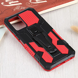 Coque en TPU anti-griffes avec béquille à clip magnétique, rouge pour votre Vivo Y21s