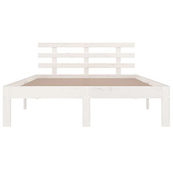 Acheter Maison Chic Lit adulte - Lit simple Cadre de lit,Structure du lit Contemporain Blanc Bois massif 120x200 cm -MN27621