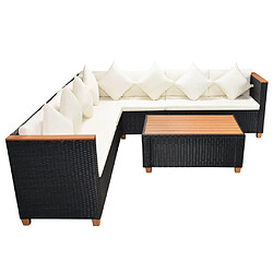 Acheter Maison Chic Salon de jardin 5 pcs + coussins - Mobilier/Meubles de jardin - Table et chaises d'extérieur Résine tressée Noir -MN41204