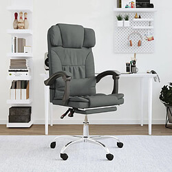 vidaXL Fauteuil de massage inclinable de bureau Gris foncé Tissu