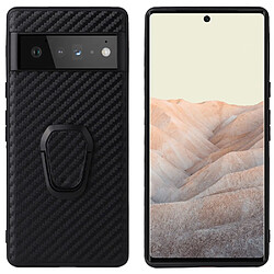 Coque en TPU + PU avec béquille, fibre de carbone texture/noir pour votre Google Pixel 6