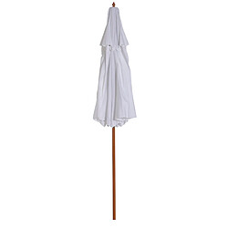 Acheter Outsunny Parasol en bois peuplier droit 2 toit polyester 180 g/m² dia. 2,7 x 2,6H m blanc