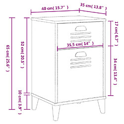 vidaXL Table de chevet VIKEN gris anthracite bois d'ingénierie pas cher