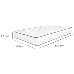 Visiodirect Matelas réversible ROMA, King Size, 180x200 cm, en mousse Memosoft100 à mémoire de forme