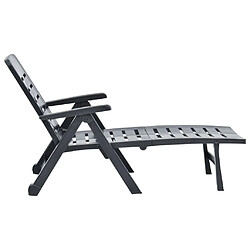 Avis vidaXL Chaise longue pliable Plastique Anthracite