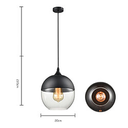 Acheter Stoex Suspension Cylindre Sphérique en Verre Style Retro Vintage Contemporain 110-220V